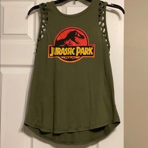 Jurassic Park tank top dark green